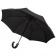 Складной зонт Wood Classic с серой окантовкой, черный фото 1
