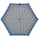 Зонт складной R Pattern, черно-белый в полоску с голубым кантом фото 7