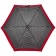 Зонт складной R Pattern, черный в белый горох с красным кантом фото 2