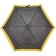 Зонт складной R Pattern, черный в белый горох с желтым кантом фото 5